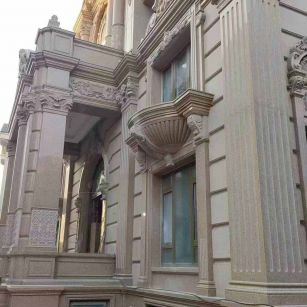 岳阳 黄金麻花岗岩光面别墅外墙干挂施工完成