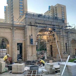 岳阳 黄金麻荔枝面花岗岩小区门楼外墙干挂