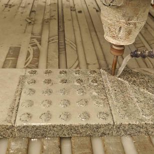 岳阳 芝麻白花岗岩石材盲人石、盲道石、盲点石