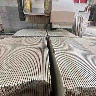 岳阳 车间生产日常，黄金麻白麻花岗岩