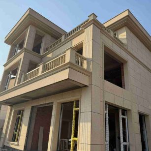 岳阳 黄金麻花岗岩石材荔枝面外墙干挂效果展示