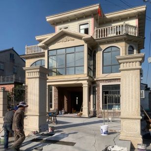 岳阳 黄金麻花岗岩荔枝面别墅外墙干挂私家专属