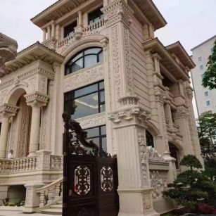 岳阳 黄金麻花岗岩别墅外墙干挂效果展示