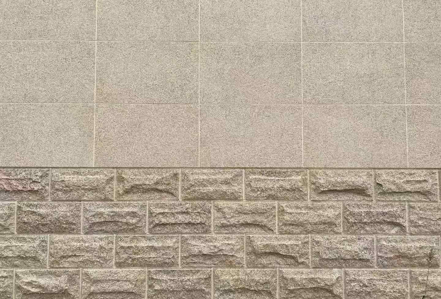 岳阳 黄金麻自然面蘑菇石配荔枝面干挂