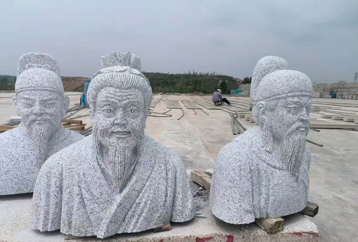 岳阳 白麻花岗岩石材人物立体雕刻