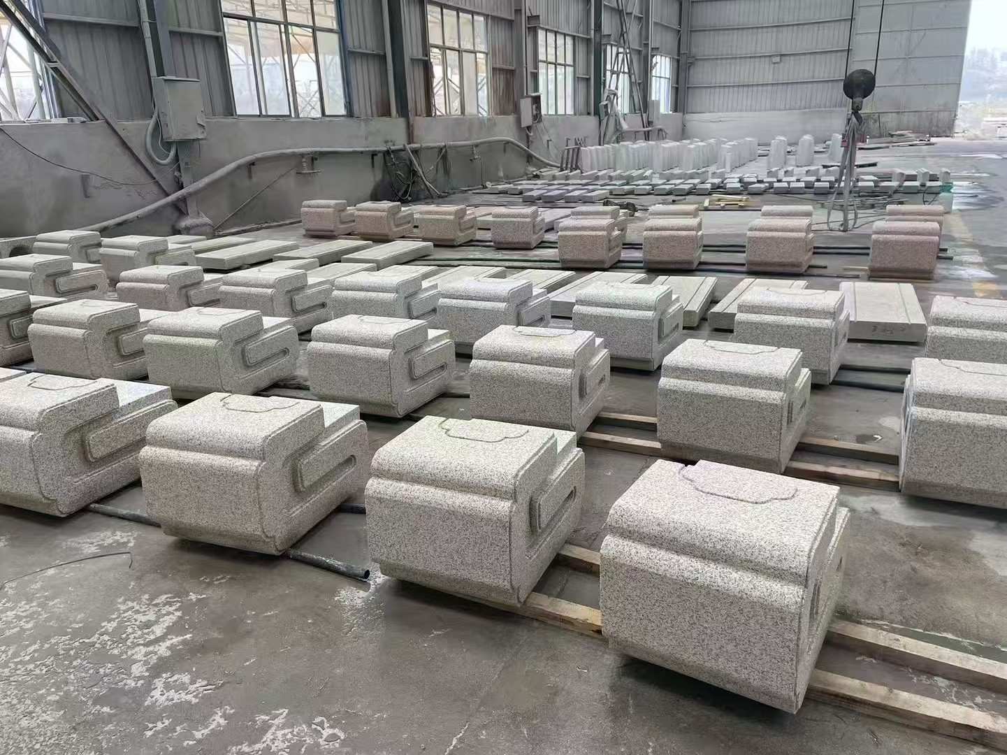 岳阳 白麻花岗岩异形加工-石凳，坐凳