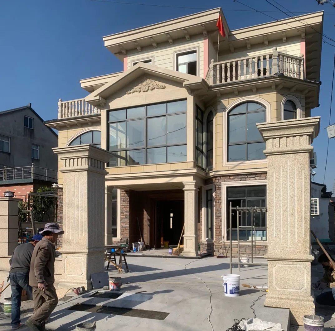 岳阳 黄金麻花岗岩荔枝面别墅外墙干挂私家专属