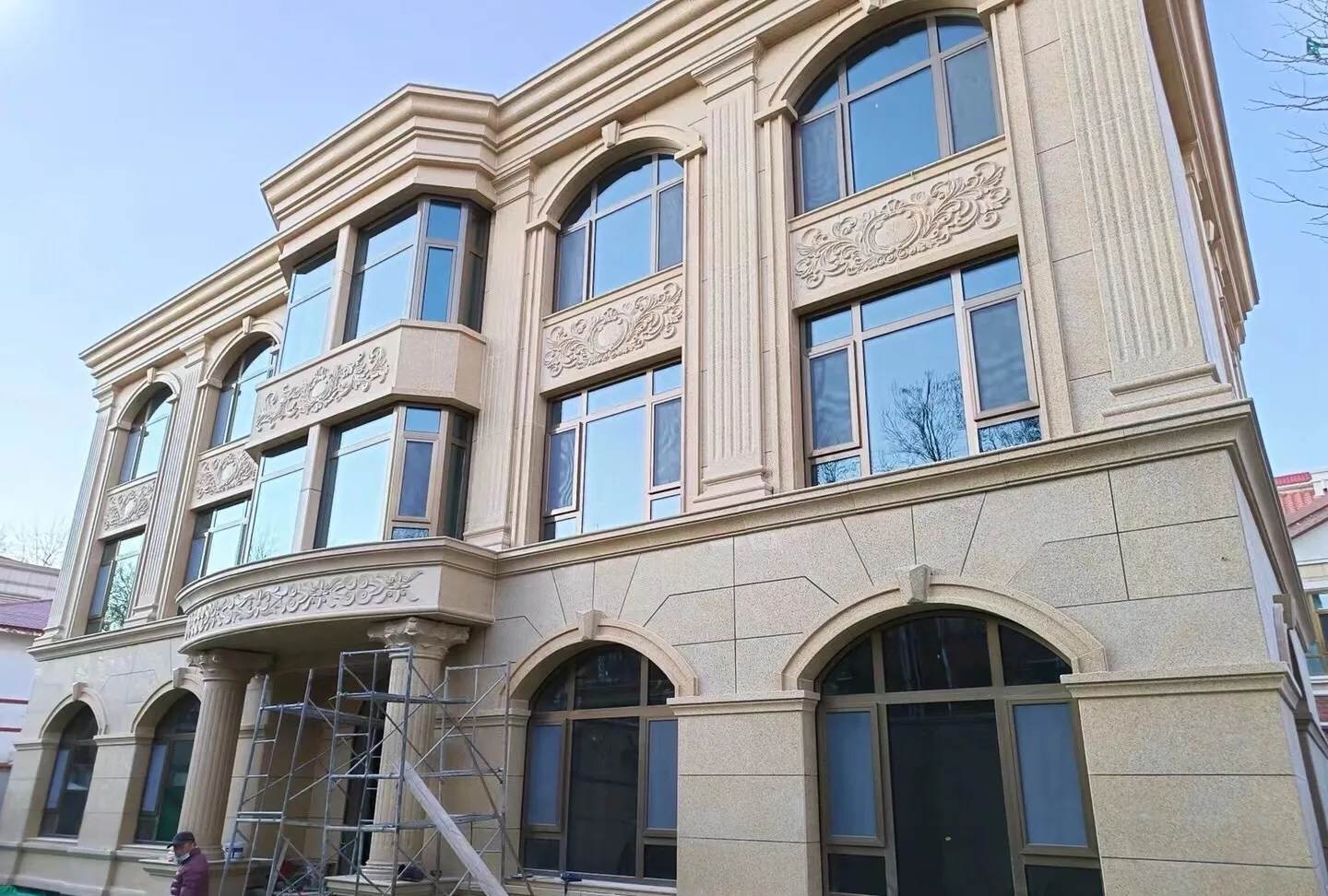 岳阳 黄金麻花岗岩别墅外墙干挂